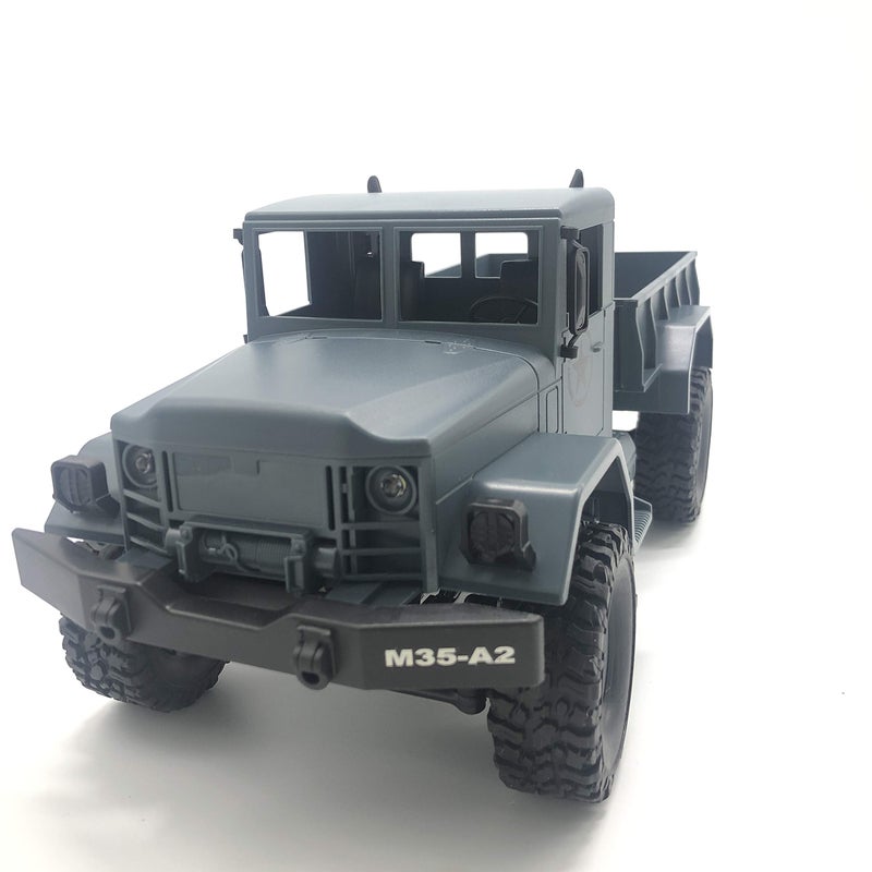 GracesDawn Gray 1/16 2.4G 4WD Off-Road RC Military Truck Rock Crawler Army Car (Model M35-A2) - Image 3